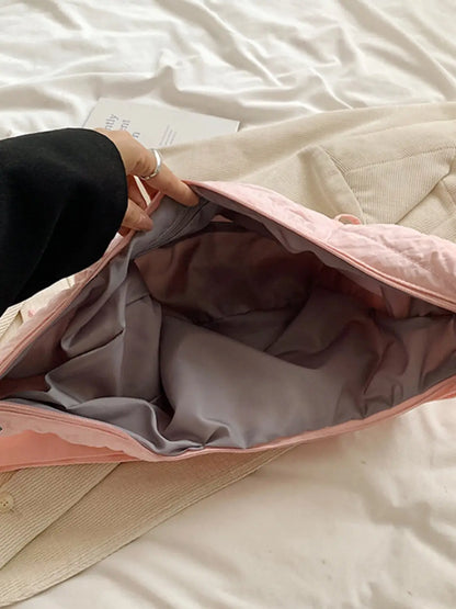 Bolso bandolera de poliéster con cordones