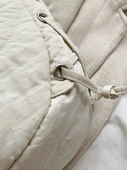 Bolso bandolera de poliéster con cordones