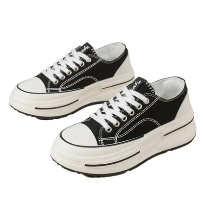 Zapatillas de plataforma con punta redonda atada