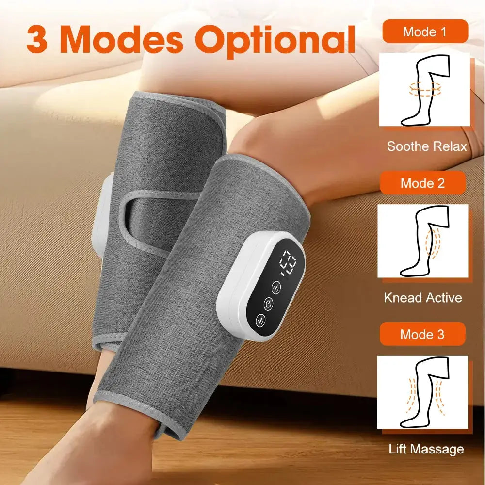 Electric Heating Leg Massager Wireless Rechargeable Air Compression Leg Calf Massage For Relief Relax Leg Muscles Health Care