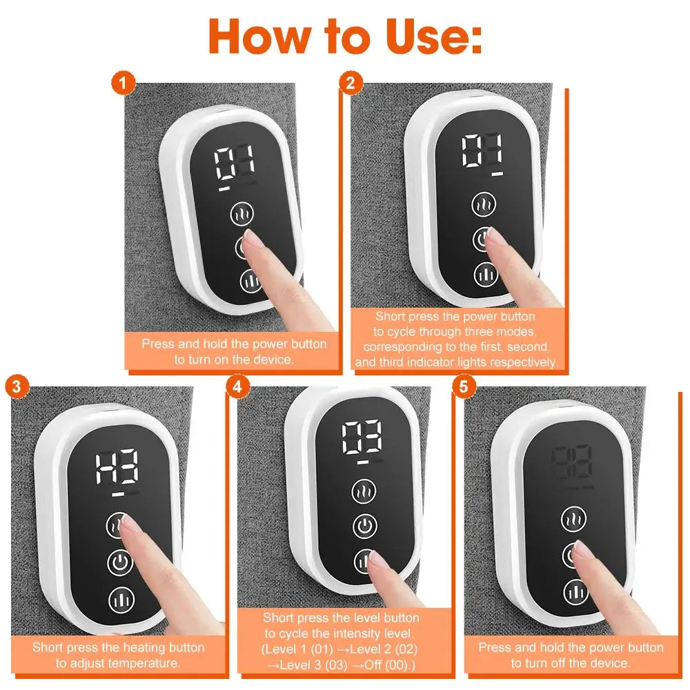 Electric Heating Leg Massager Wireless Rechargeable Air Compression Leg Calf Massage For Relief Relax Leg Muscles Health Care