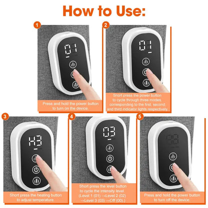 Electric Heating Leg Massager Wireless Rechargeable Air Compression Leg Calf Massage For Relief Relax Leg Muscles Health Care