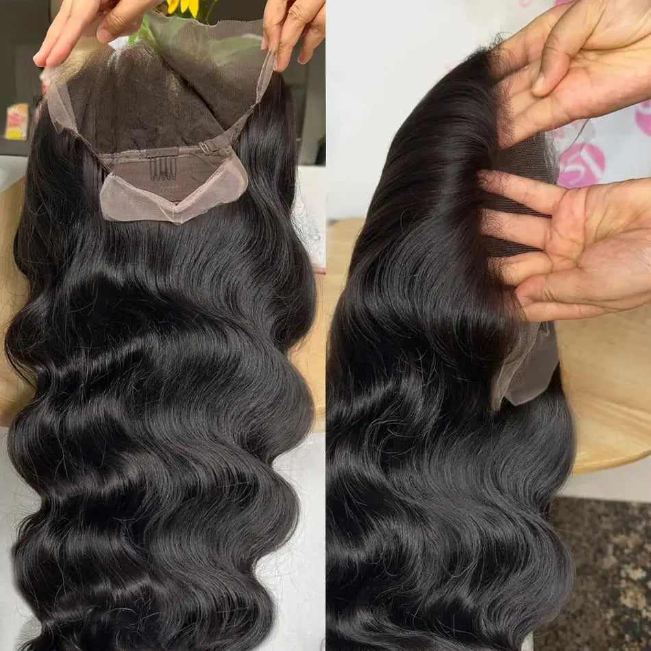 100% Human Hair Brazilian 30 40 Inch Body Wave 13x4 HD Transparent Lace Front Wig black 13x6 Lace Frontal Wigs Pre Plucked