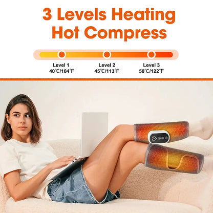 Electric Heating Leg Massager Wireless Rechargeable Air Compression Leg Calf Massage For Relief Relax Leg Muscles Health Care
